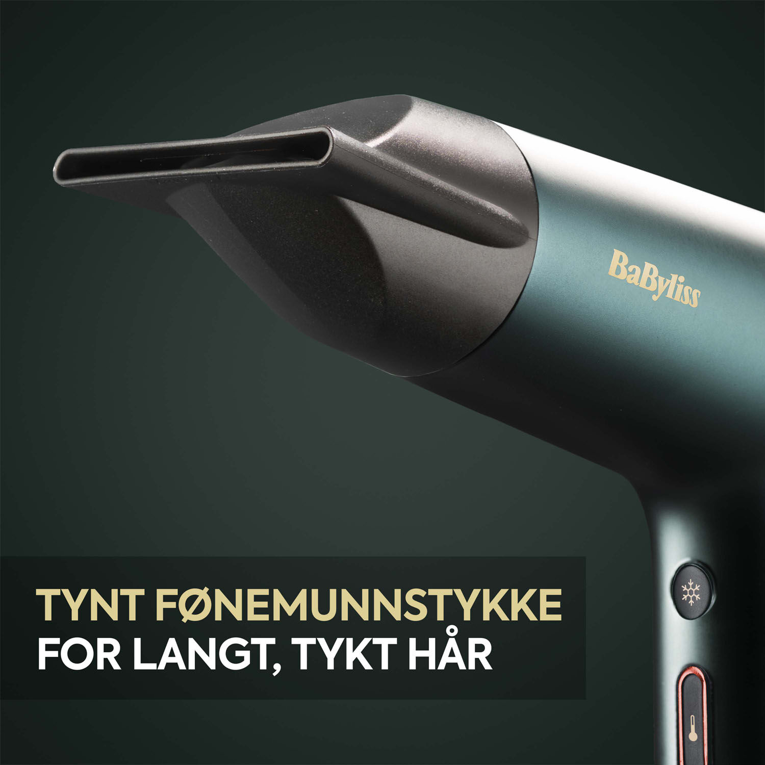 Tynt f&oslash;nemunnstykke. For langt, tykt h&aring;r